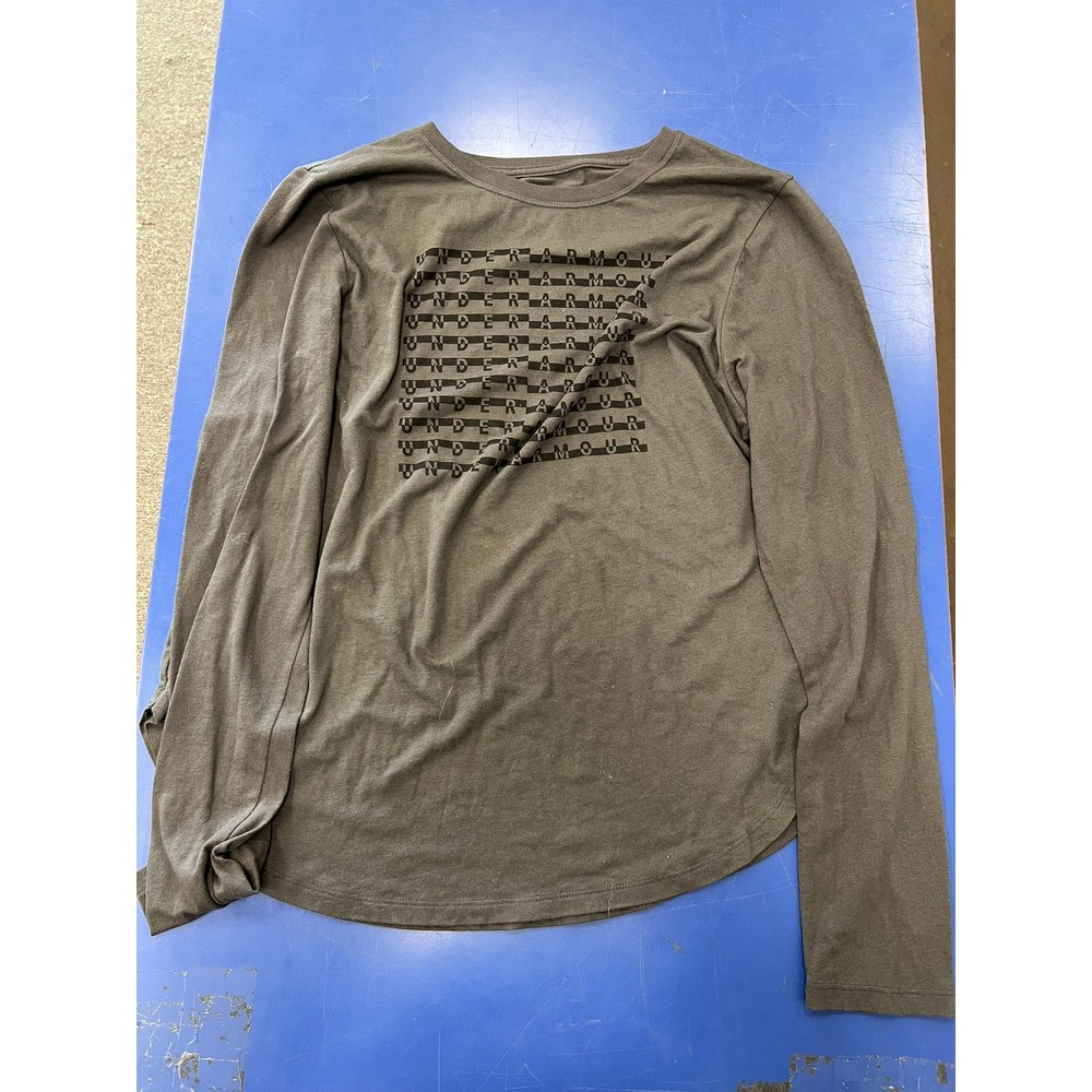 Under Armour Womens Long Sleeve Graphic T-Shirtβ Olive Green Curved Hem L